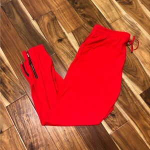Zyia Red Everywhere Zip Jogger Pants